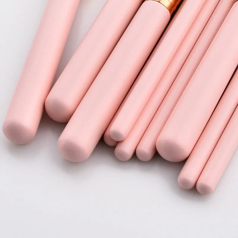 Pink Professional Makeup Brush Set