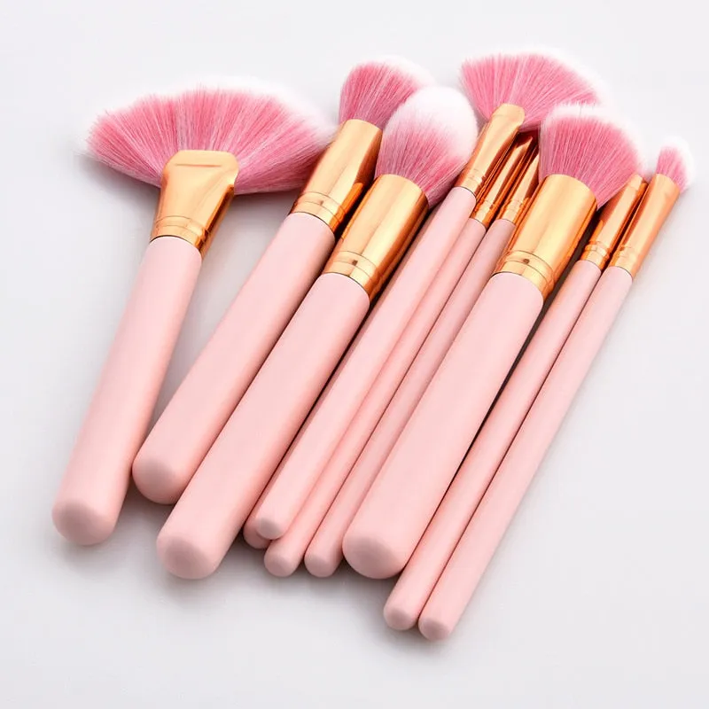 Pink Professional Makeup Brush Set