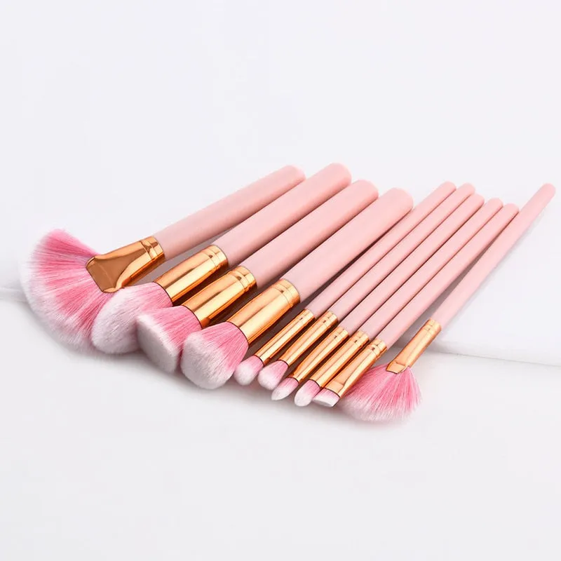 Pink Professional Makeup Brush Set