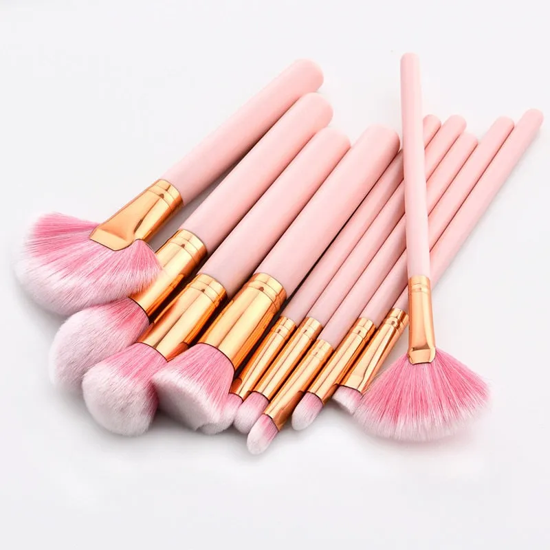 Pink Professional Makeup Brush Set