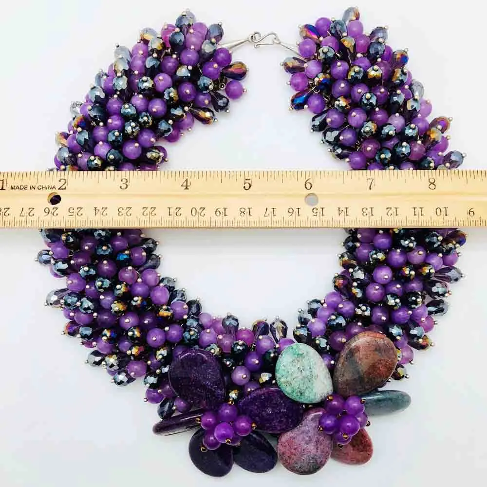 Purple Agate Statement Necklace