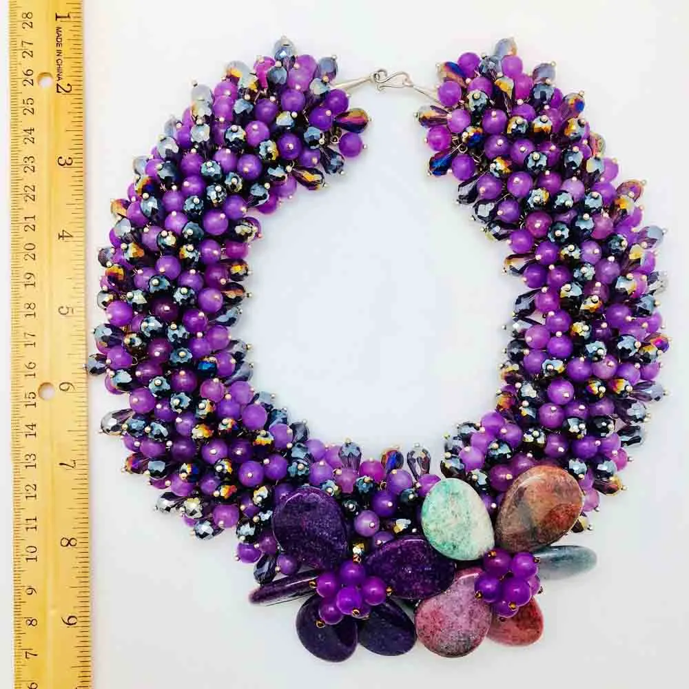 Purple Agate Statement Necklace