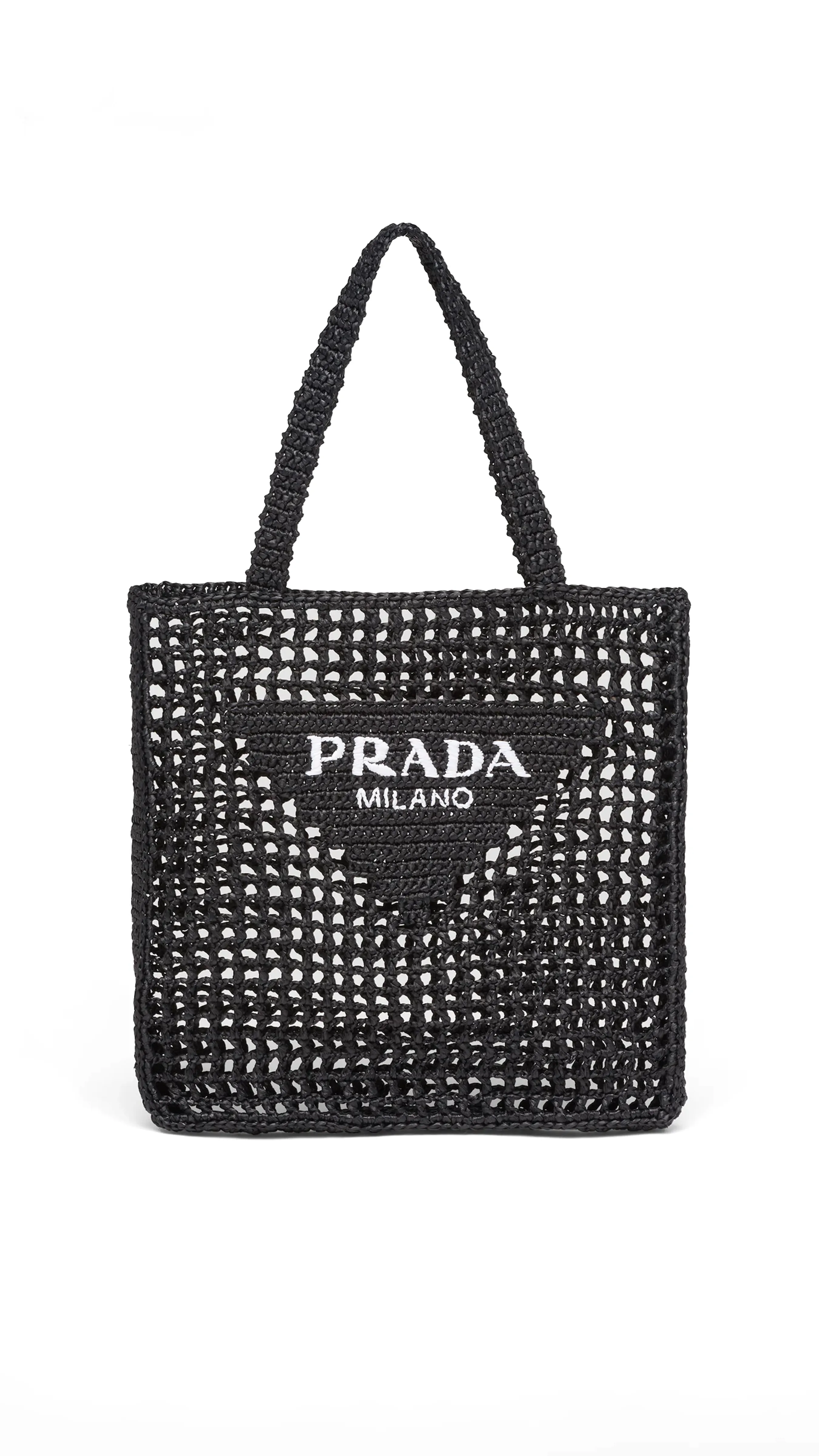 Raffia Tote Bag - Black