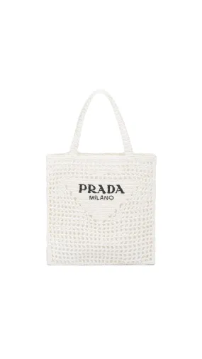 Raffia Tote Bag - White