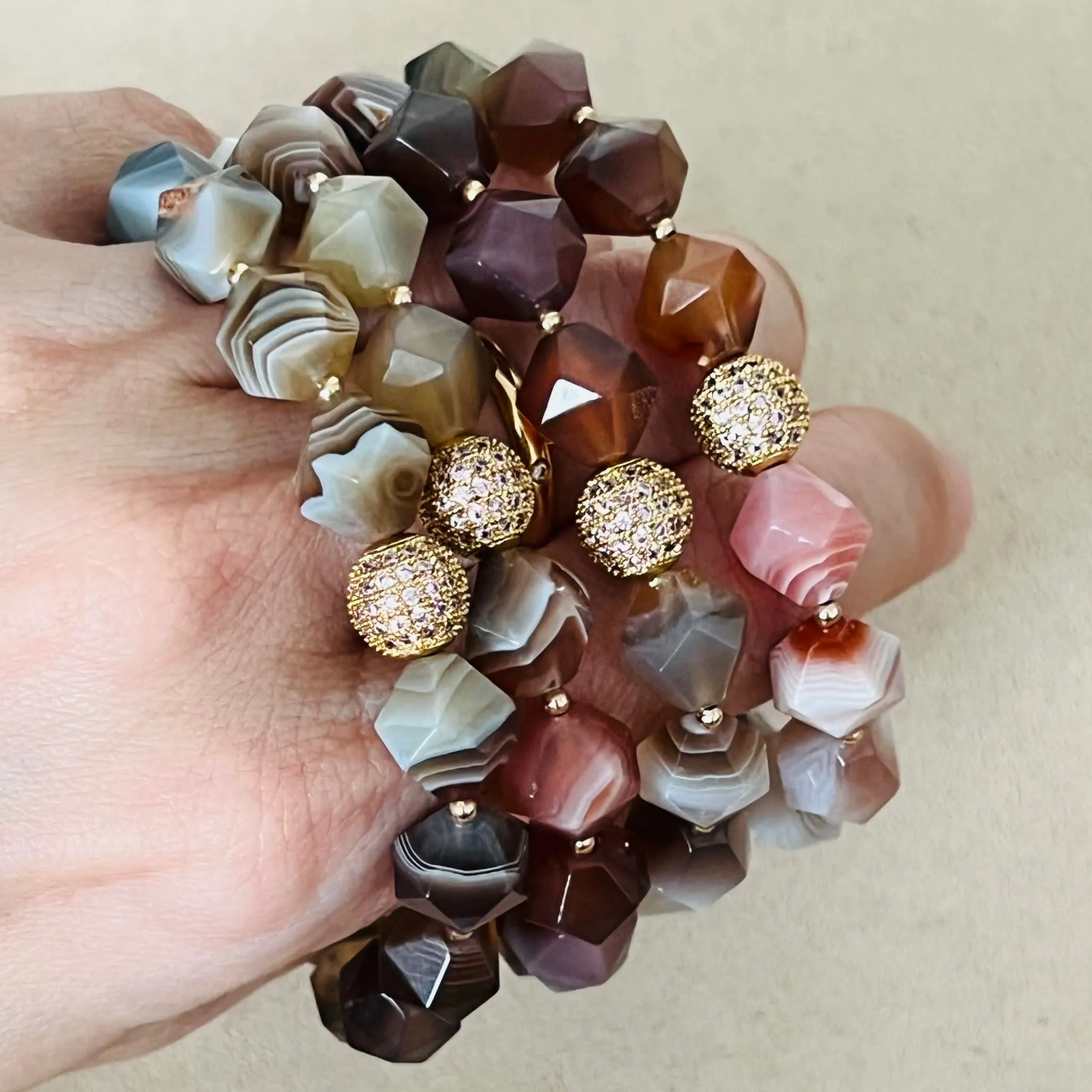 Rainbow Botswana Agate Delicate Bracelet