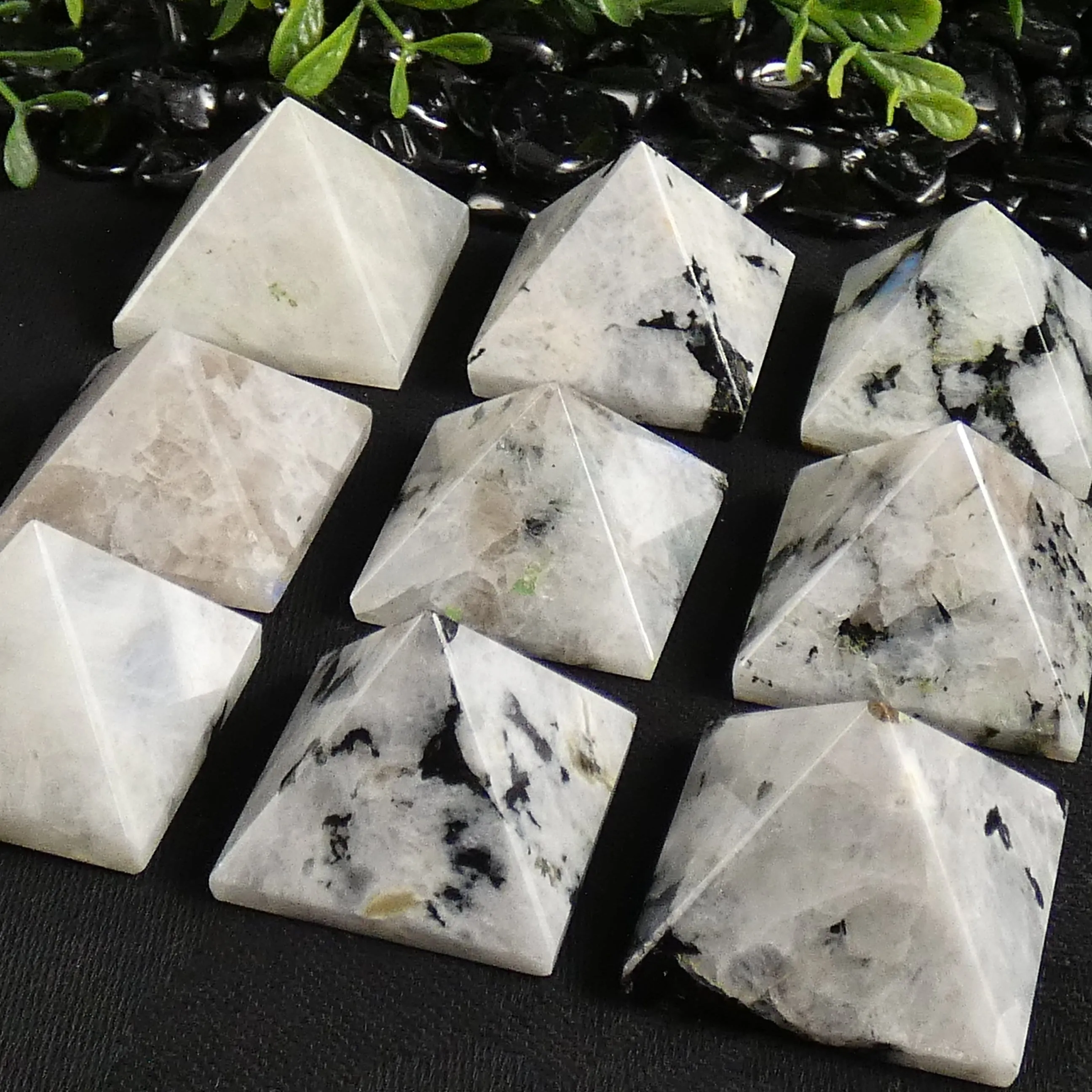 Rainbow Moonstone Pyramids