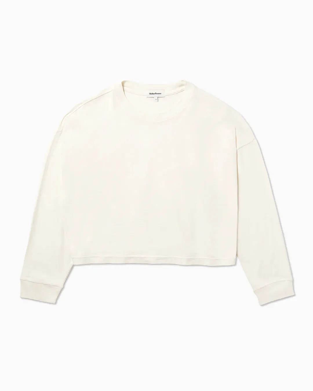 RELAXED CROP LONG SLEEVE TEE BONE