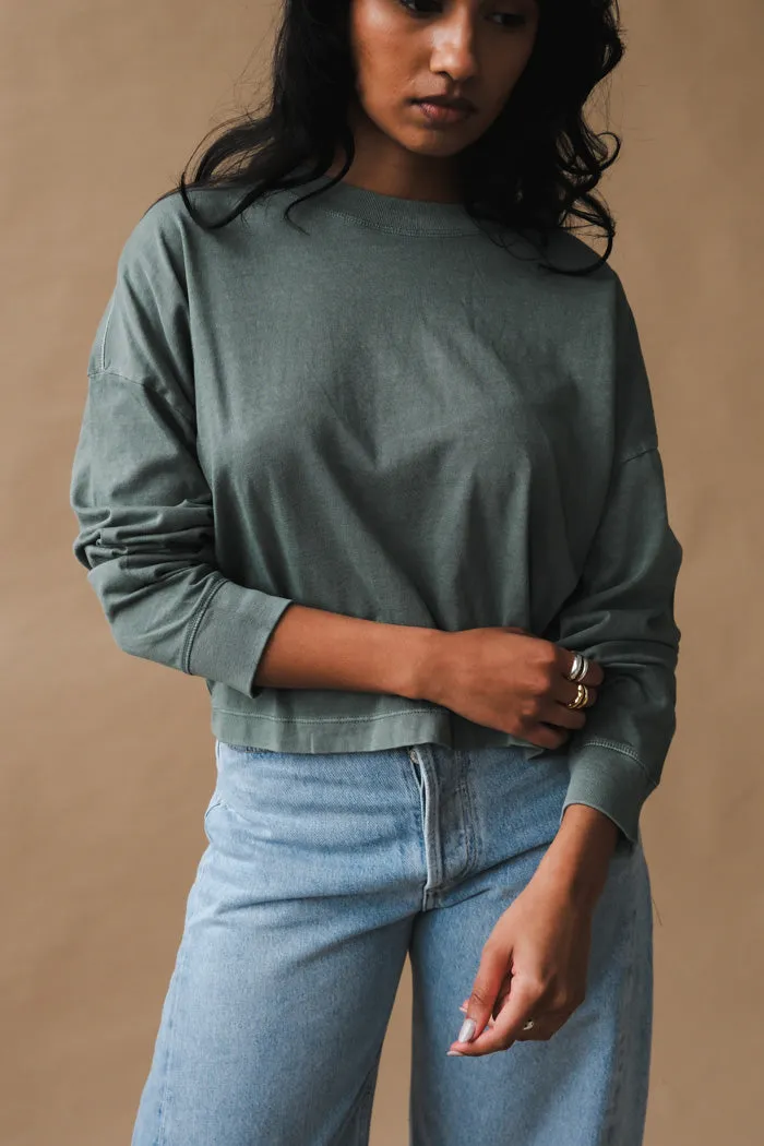 RELAXED CROP LONG SLEEVE TEE