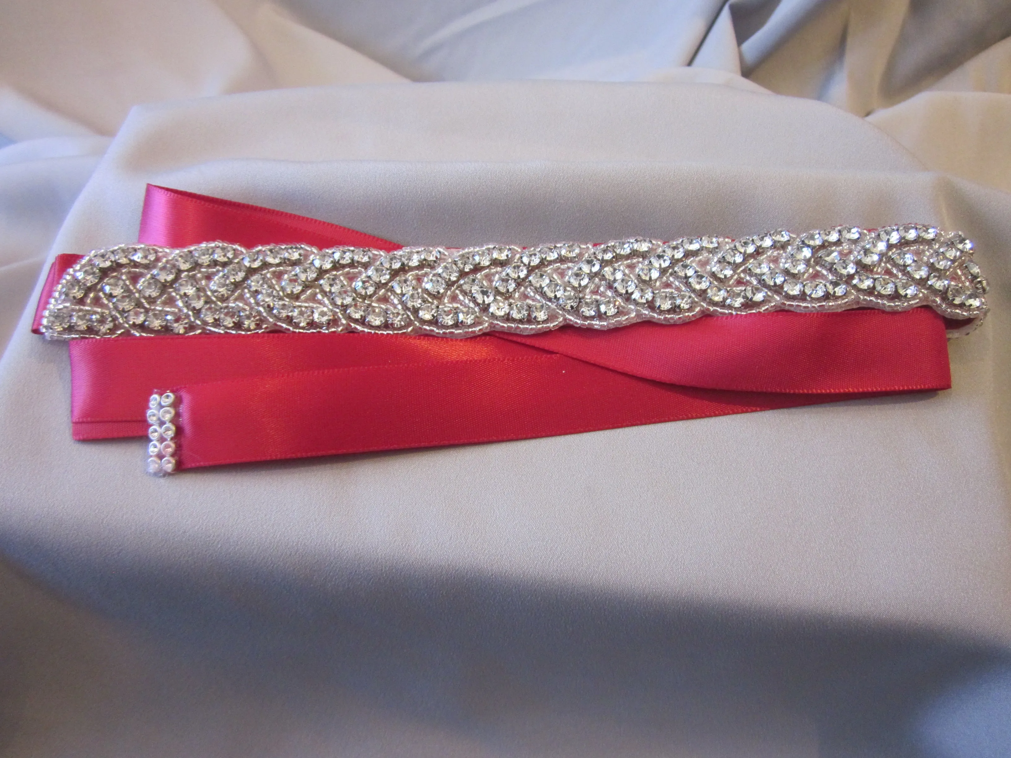 Rhinestone Belt With Red Sash Style S213