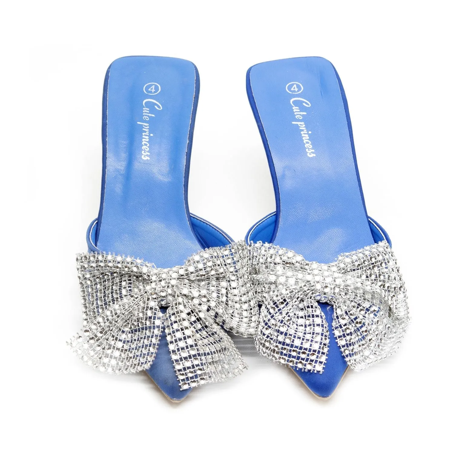 Rhinestone Bow-Knot Short Heel