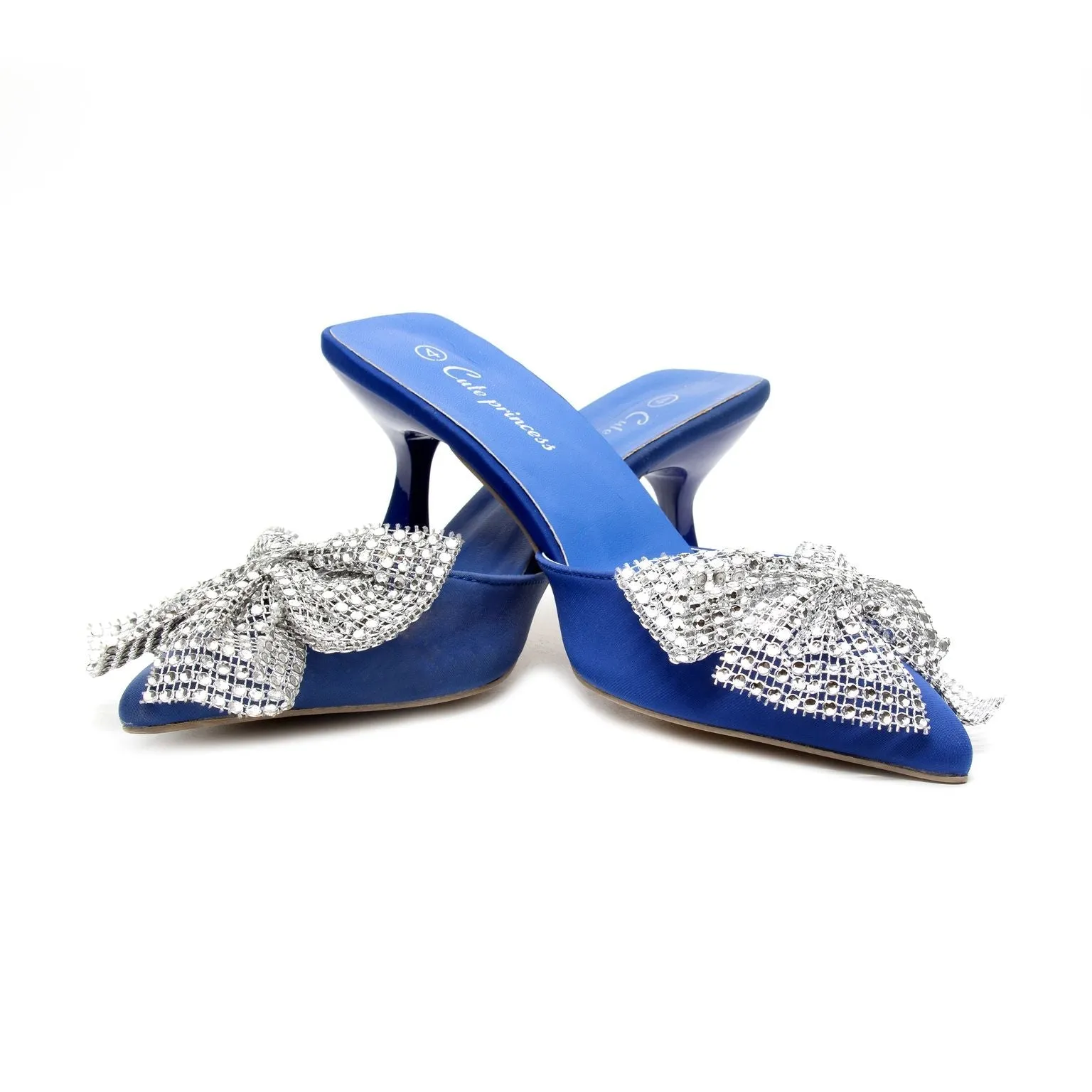 Rhinestone Bow-Knot Short Heel