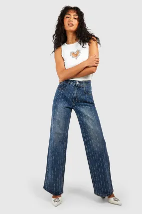 Rhinestone Pinstripe Jeans