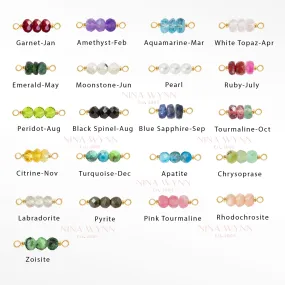 Rock Candy Natural Gemstone 14k Gold Connectors Pack of 12 colors for Permanent Jewelry