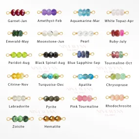 Rock Candy Natural Gemstone Gold Filled Connectors Pack of 12 colors for Permanent Jewelry