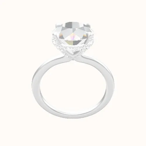 Solitaire Engagement Ring With Pave Basket Head