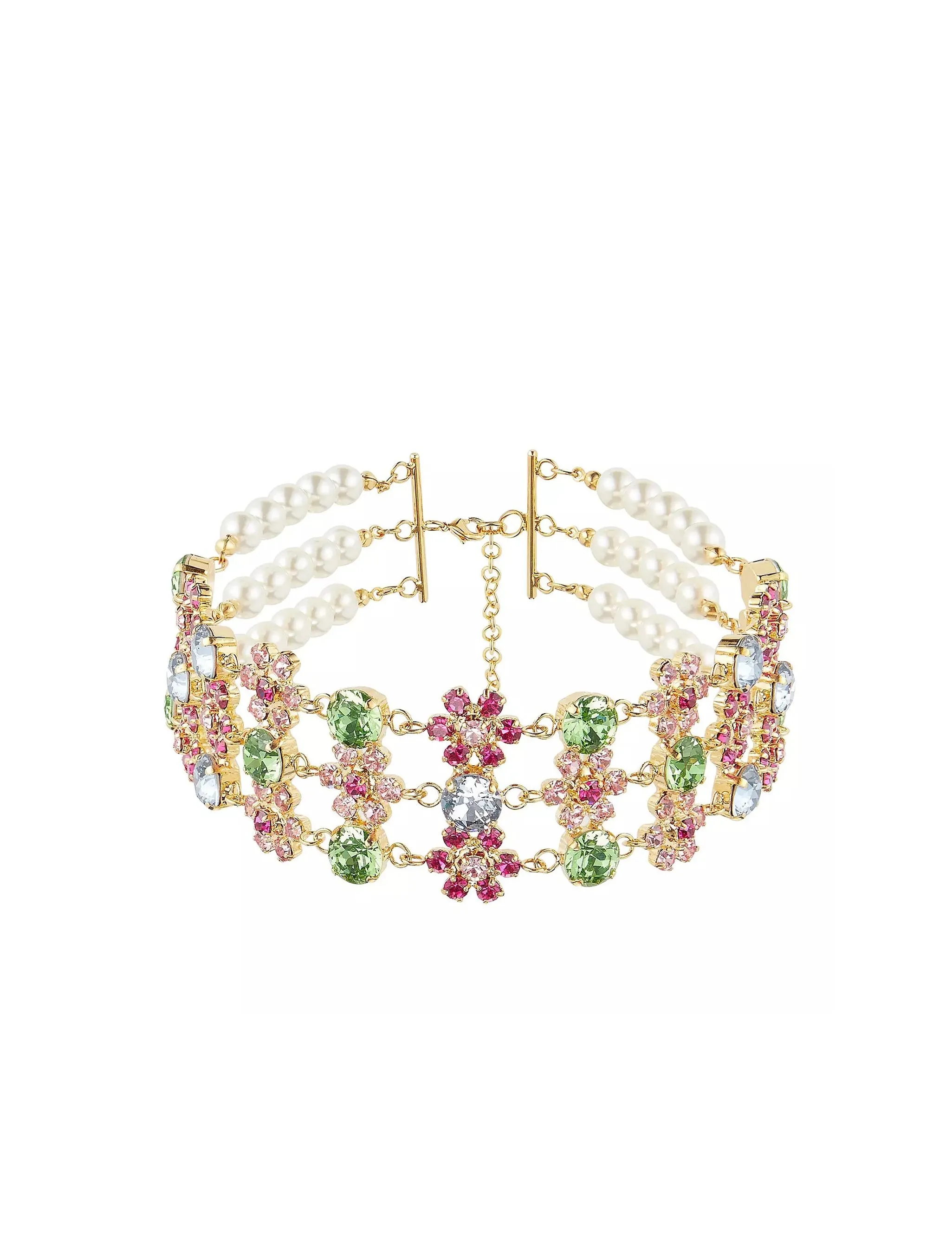 Sorcha O'Raghallaigh Triple Crystal Flower Choker