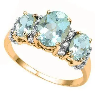 SPECTACULAR 2.85 CARAT TW (19 PCS) BLUE TOPAZ & BLUE TOPAZ 10K SOLID YELLOW GOLD