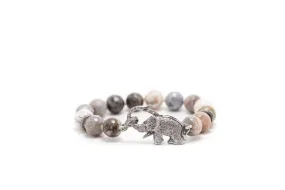 S.Row Designs Flows Agate Stone with Diamond Elephant Clasp