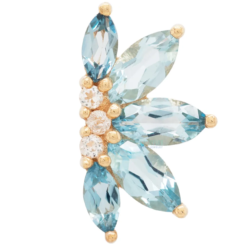 threadless: Valentina End in Gold with London Blue Topaz & CZ's