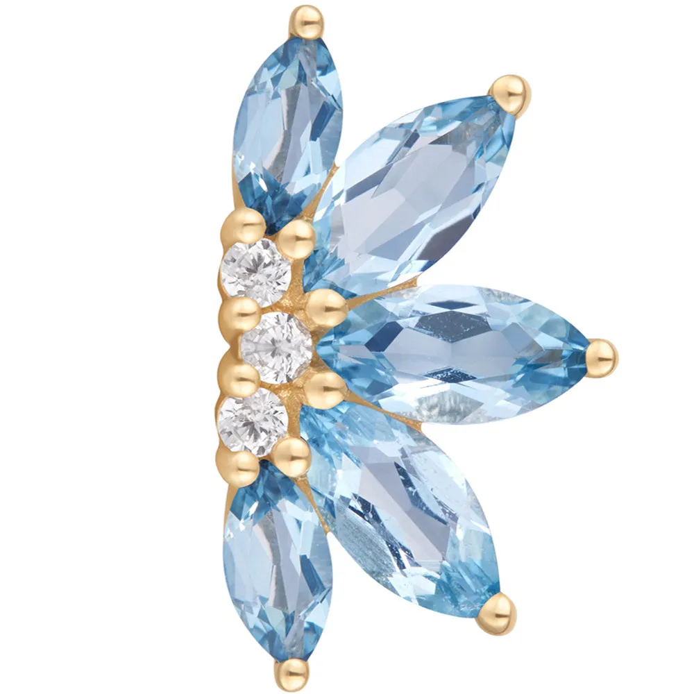 threadless: Valentina End in Gold with London Blue Topaz & CZ's