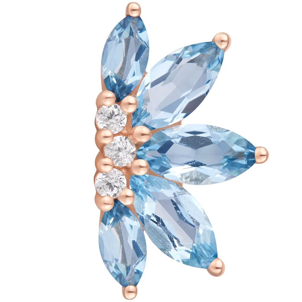 threadless: Valentina End in Gold with London Blue Topaz & CZ's