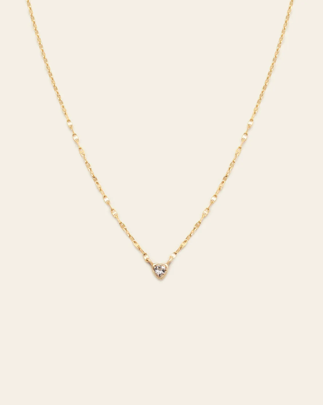 Topaz Heart Charm Necklace - 10k Solid Gold