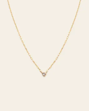 Topaz Heart Charm Necklace - 10k Solid Gold