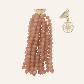 Victoire 4mm Peach Moonstone Tassel