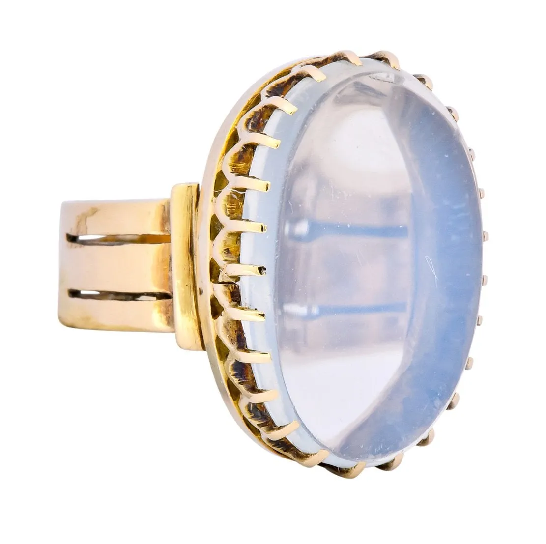 Victorian Moonstone 14 Karat Yellow Gold Ring