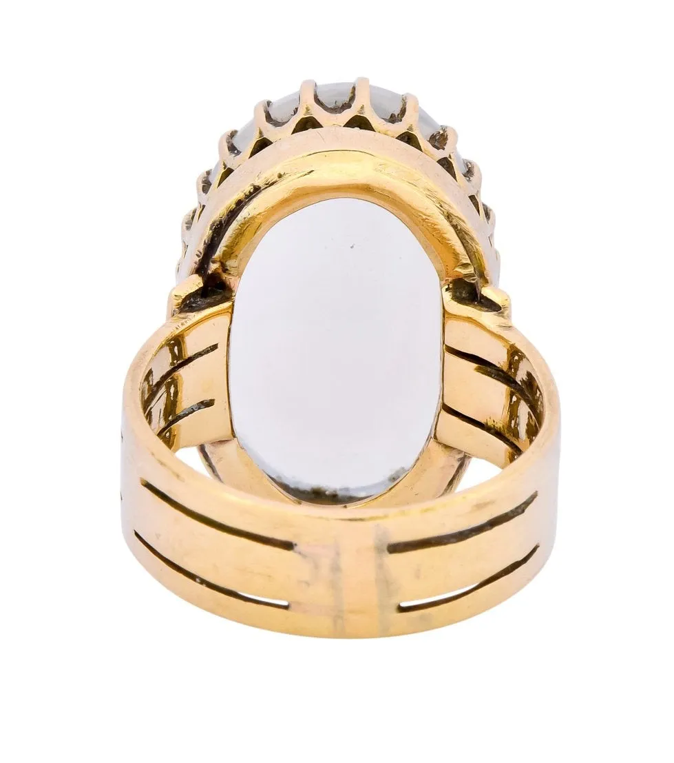 Victorian Moonstone 14 Karat Yellow Gold Ring