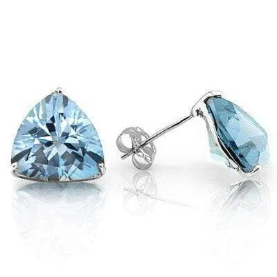 WHOPPING 1 1/5 CARAT BLUE TOPAZ 10KT SOLID GOLD EARRINGS